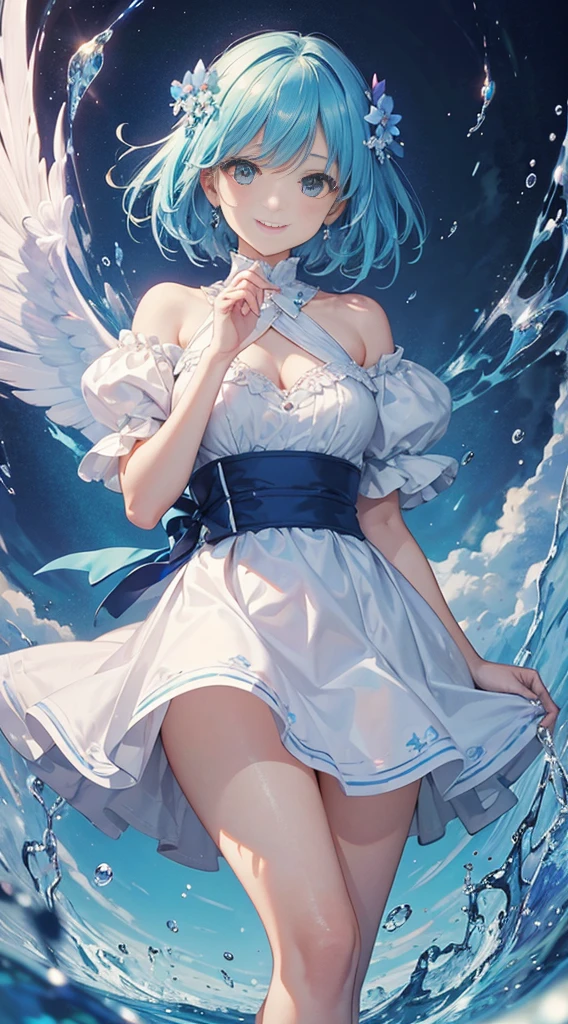 jellyfish girl fantastic silver hair pale sky blue
sky blue ta onepiece