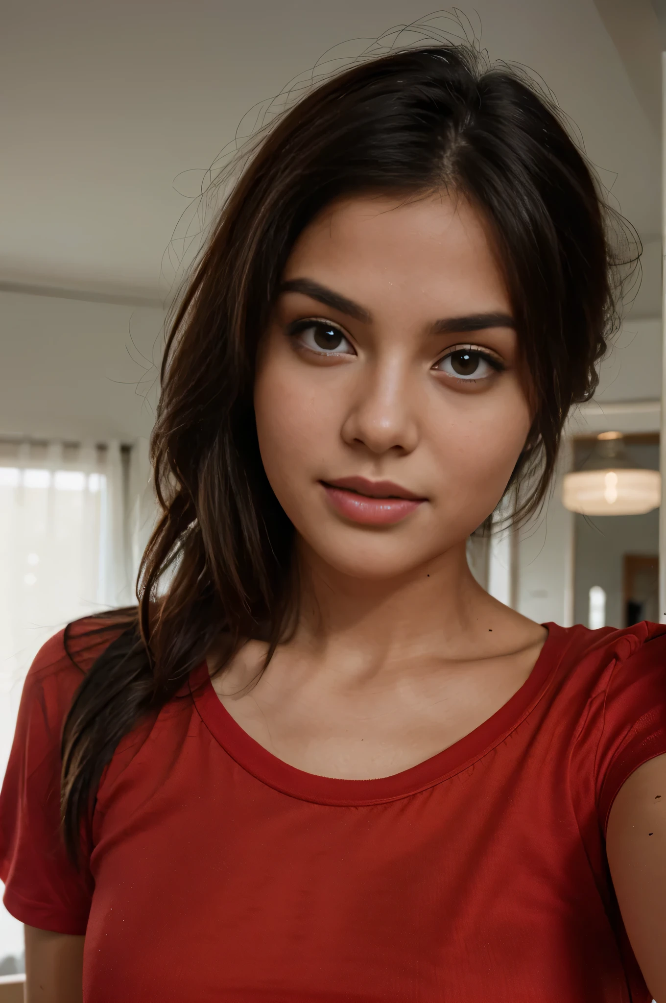 chica cabello rojo super realista y hermosa