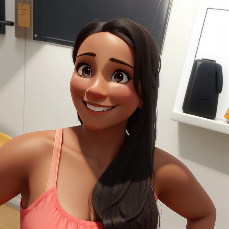 a woman smiling, no background