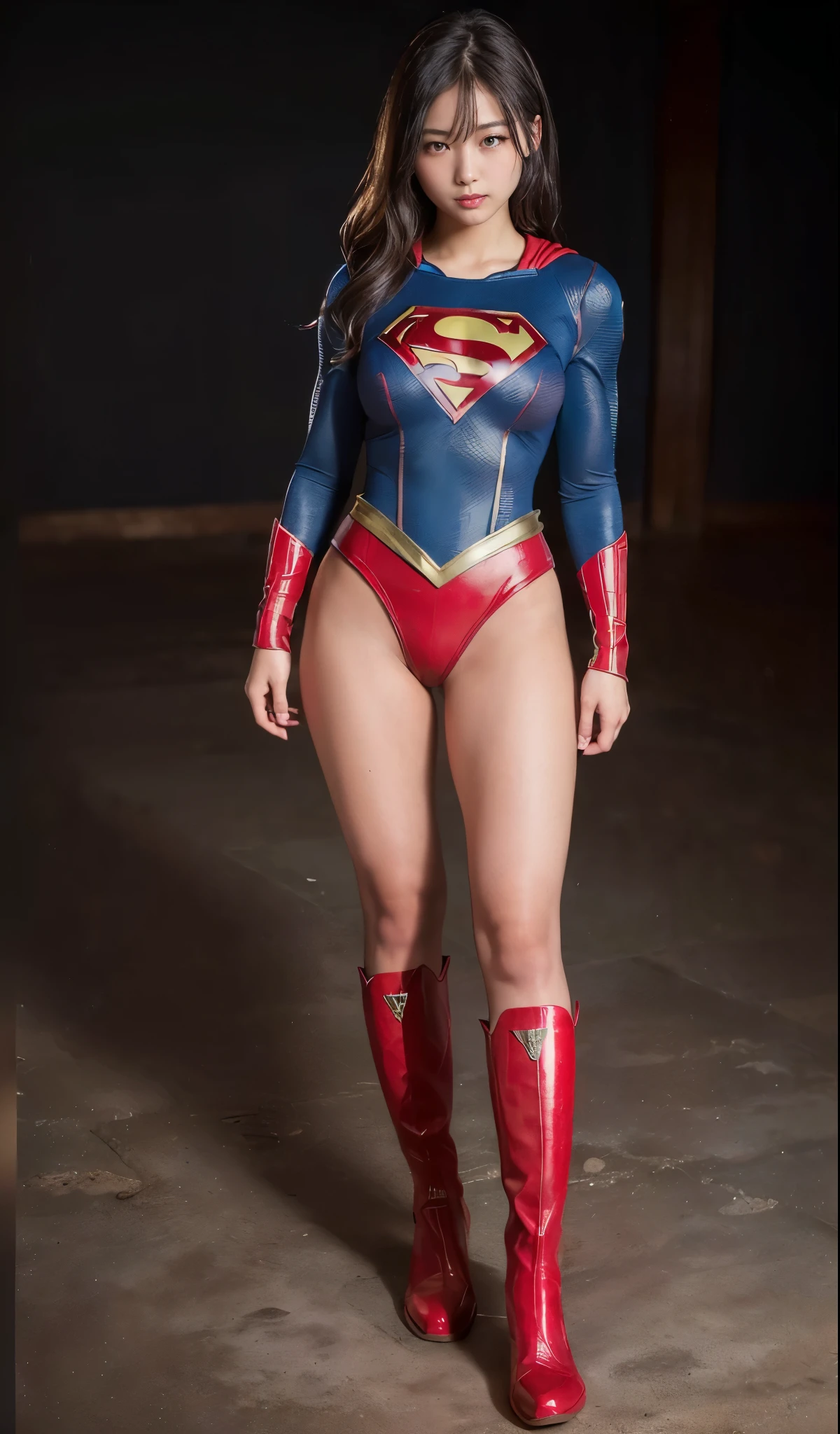 No background、Are sleeping、lying back on、(((Wear black tights on your beautiful legs.)))、(((Grow legs、tall、Legally express the beauty of your smile)))、((((Make the most of the original image)))、(((Supergirl Costume)))、(((beautiful hairl)))、(((Suffering)))、(((Feet must necessarily be worn with black tights)))、(((You need to wear red boots)))、((Top image quality、8K))、((top-quality、8K、masterpiece:1.3))、(((Keep Background )))、Crisp focus:1.2、Beautiful woman with perfect body shape:1.4、Slender Abs:1.2、a wet body:1.5、Highly detailed facial and skin texture、8K