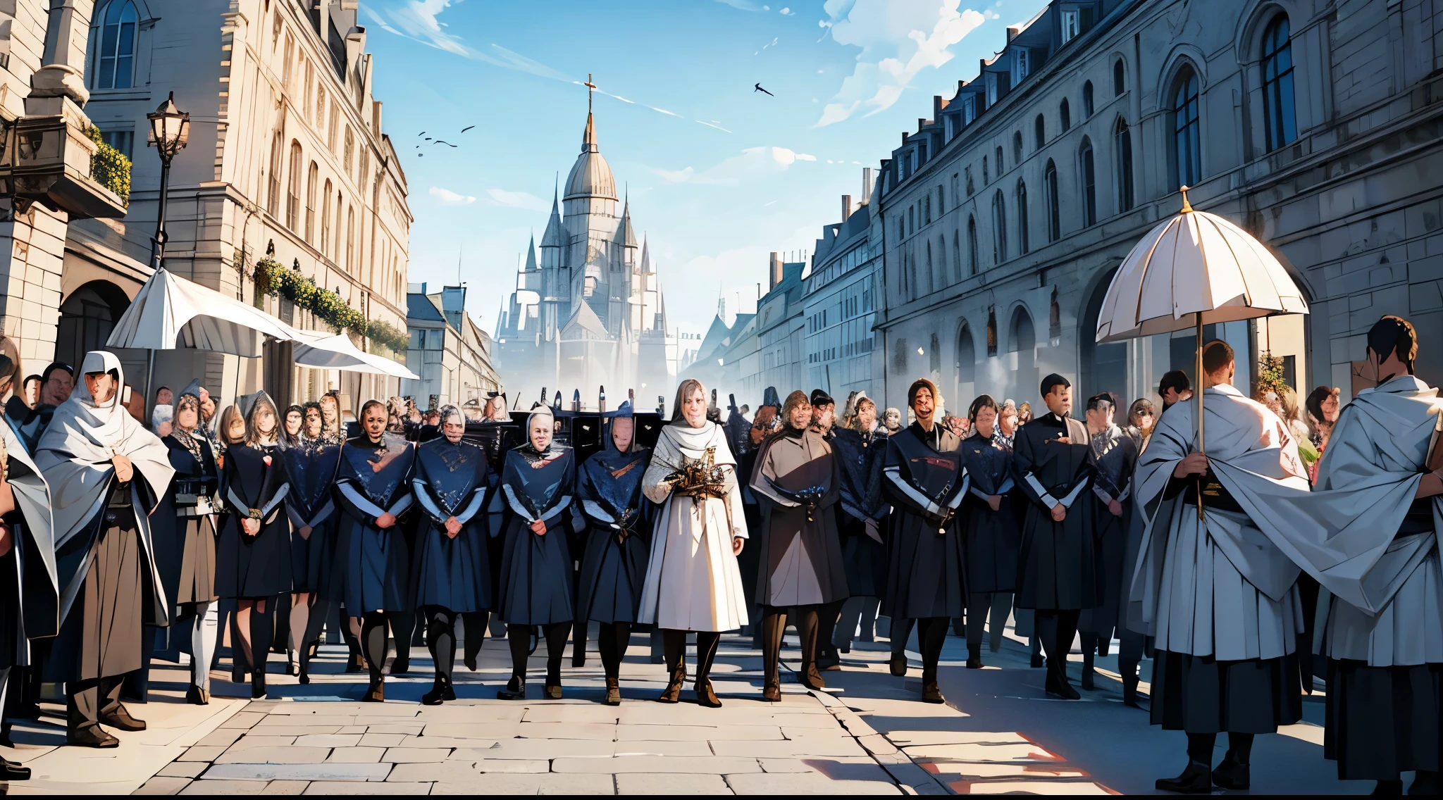 holy order, knight's, marching towards city