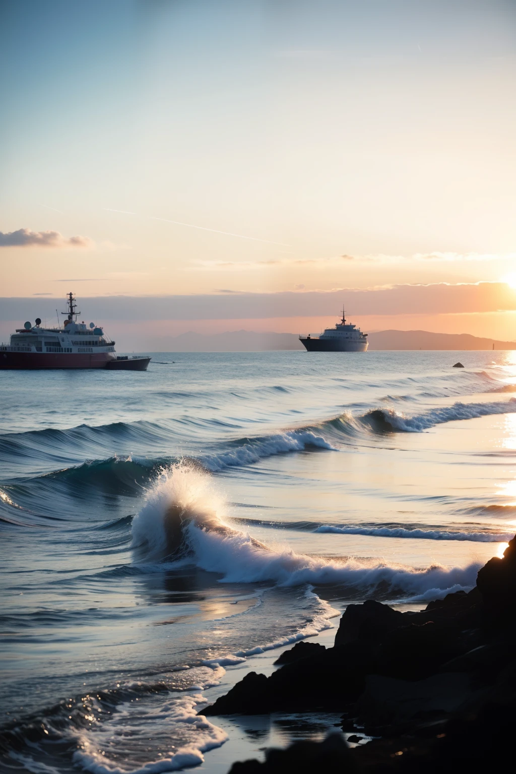 This AI painting shows a landscape scene,The sea at sunset。The entire painting uses soft watercolor colors to show the warm light of the sunset,Shining through the clouds on the sea,Forms a charming golden light spot。The waves on the sea are undulating,Exhibiting unpredictable shapes and textures。The distant horizon merges with the sky,The clouds in the picture are floating gently,Adds a touch of tranquility and serenity。
The AI algorithm that created this work used rich color combinations and light and shadow effects,And by studying a large number of landscape paintings,A blend of different painting techniques and styles。The entire picture shows delicate brushstrokes and smooth lines,It gives a fantastic feeling。The work brings people into a state of tranquility、Beautiful natural world,Let the viewer feel the magnificent view of the sea and the peaceful atmosphere。