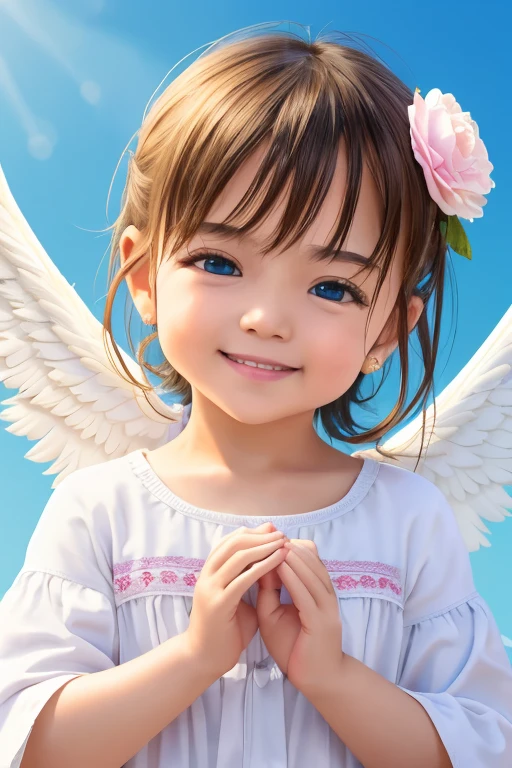 Blessings of Angels､Bright background、heart mark、tenderness､A smile、Gentle､ Angel