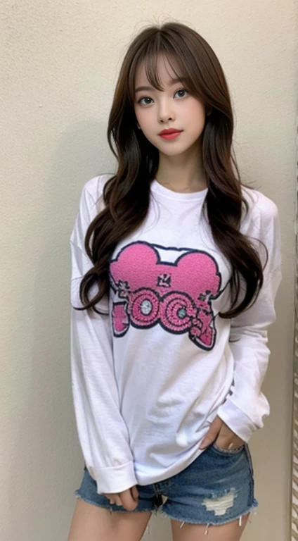 Indonesian girl 18-year-old Hairstyle Casual, F Cup Breasts wearing sweatshirt and no pants at house