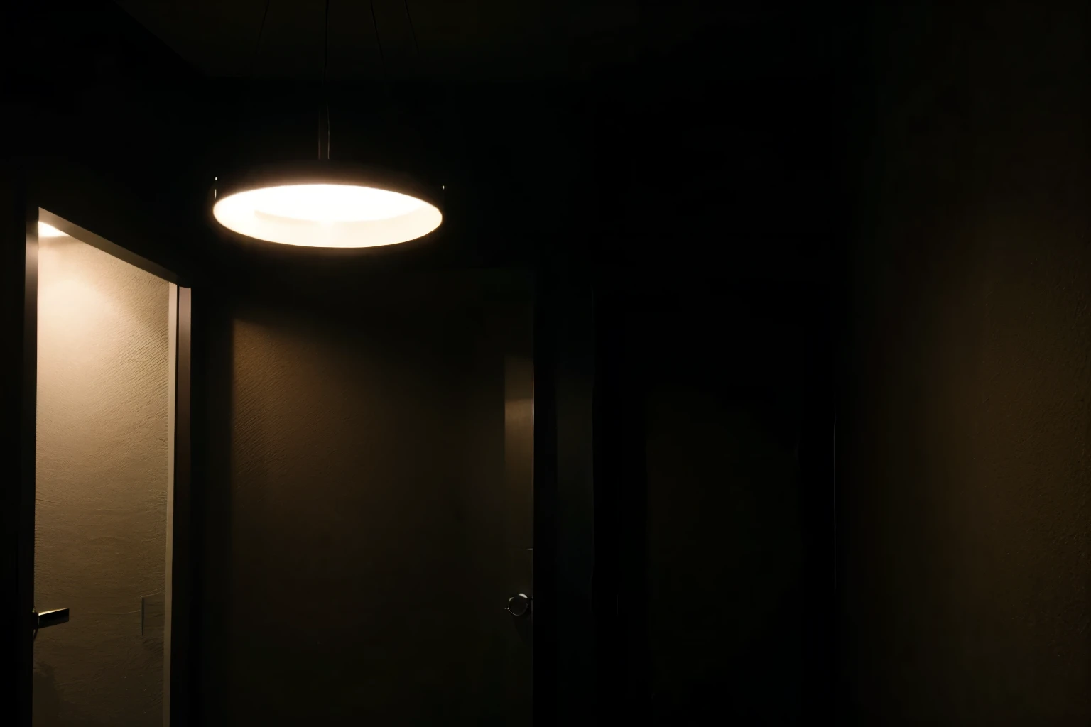 6 suspended light, switch on, home background, for a screen, good design, dark color, no people