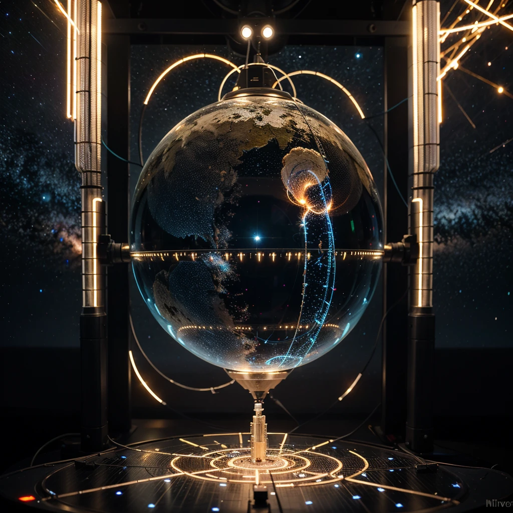 Imagine a luminous circuit board, intricately weaving through a cosmic backdrop, with each illuminated node representing a unique insight or breakthrough in the world of artificial intelligence. The convergence of technology and the cosmos symbolizes the limitless possibilities and cosmic impact of AI, inviting viewers to explore the brilliance of intelligence in the digital universe.