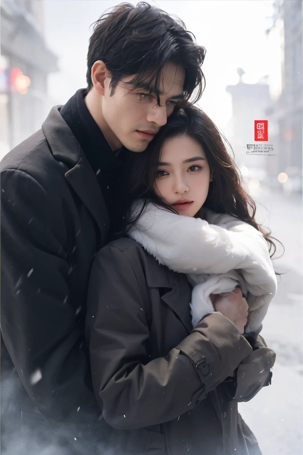 A man and girl,primitive, Masterpiece, ultra fine photos, Best quality, Ultra-high resolution, Realistic, Sunny, full-body portraits, Amazing man, Dynamic posture, exquisite face, Vibrant eyes, Very detailed background, Detailed face, detailed tidy background, Gorgeous, High detail skin, Realistic skin details, Visible pores, Clear focus, volume fog, 8K UHD, Digital SLR, High quality, filmgrain, Fair skin, Realism,(((Handsome man and beautiful girl:1.4)))