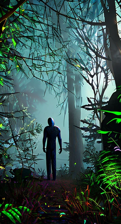 Slenderman,black tentacles,black suit,black slacks,red necktie,in the dark forest,8K,Ultra Detail,ultra-quality,ultra precision,ultimate masutepiece,theme of Cthulhu,