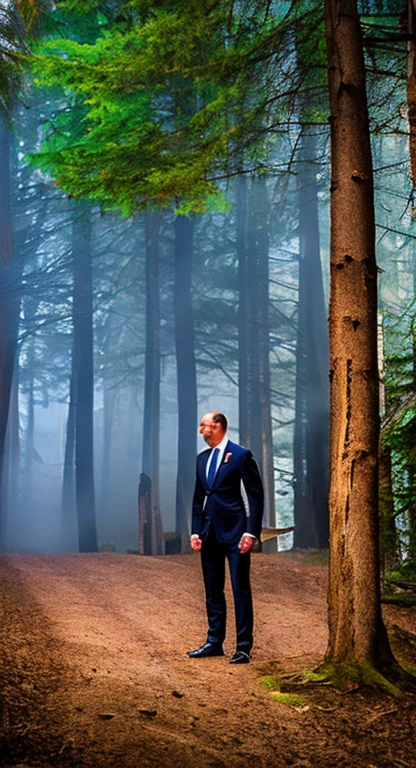 Slenderman,black suit,black slacks,red necktie,in the dark forest,8K,Ultra Detail,ultra-quality,ultra precision,ultimate masutepiece,magic circle,