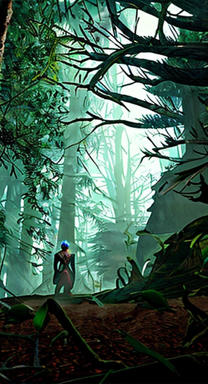 Nyarlathotep,in the dark forest,8K,Ultra Detail,ultra-quality,ultra precision,ultimate masutepiece,theme of Cthulhu,