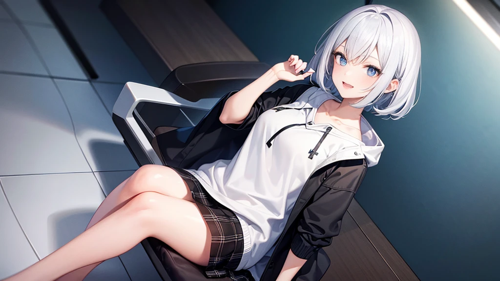 {{{{ masterpiece }}}},{{{{ 4K }}}},{{{{ badass anime 8 k }}}}, {{{{{{{{ Multi-Colored Pixie Cut hair }}}}}}}}, {{{{{{{{ white hair }}}}}}}}, {{{{{{{{ black hoodie oversize }}}}}}}}, (( short jean ))