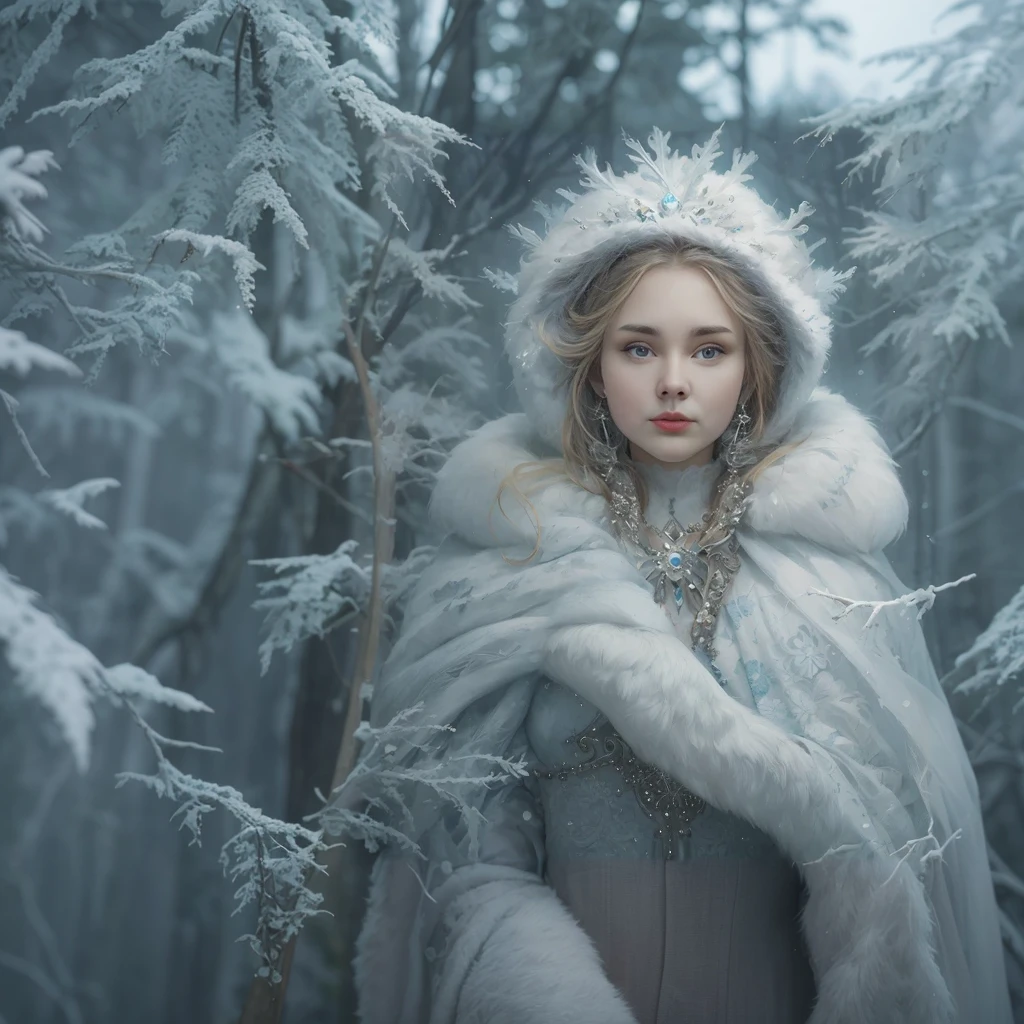 girl in the winter forest