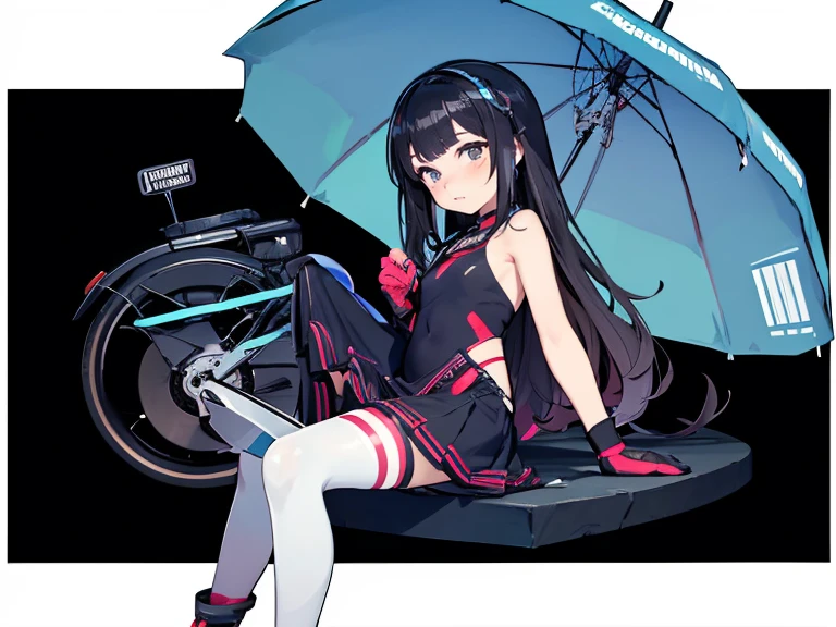 masutepiece, alta qualidade, alta resolução, alta textura, 8k, HighDynamicRange, Robot girl in sexy costume, Seios enormes, transparent white pantyhose, mechas, Cabelos brancos curtos, mechanical prostheses, mechanic legs, cabelos desgrenhados、pele detalhada、fine-grained skin、Motocicletas de Grande Porte, Andar de bicicleta, Noite, Cyberpunkcidade