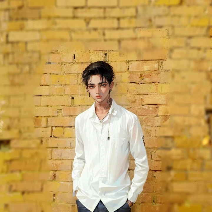 (4K works))、masterpiece、(top-quality)、((Black cityscape background))、Korean Male、 male、(( 50 years old))、(( uncle type))、((Leather Jeans Style))、((Face similar to Hyunjin))、Cool Men、tall、((Wild features))、((Wild look))、((angry expressions))、((Long sleeve long trouser style))、((Smaller face))、Slim body、(((short-haired)))、((Shot alone))、((Solo Photography))、Professional Photos、((He is in front of the viewer))、((Upper body photography))、((Wear a lot of piercings))、((Piercing on the lips))、((Tongue piercing))、((Sick Boys))、((Mine Boys))、((Lots of tattoos))、((Mine photo))、((sassy pose))