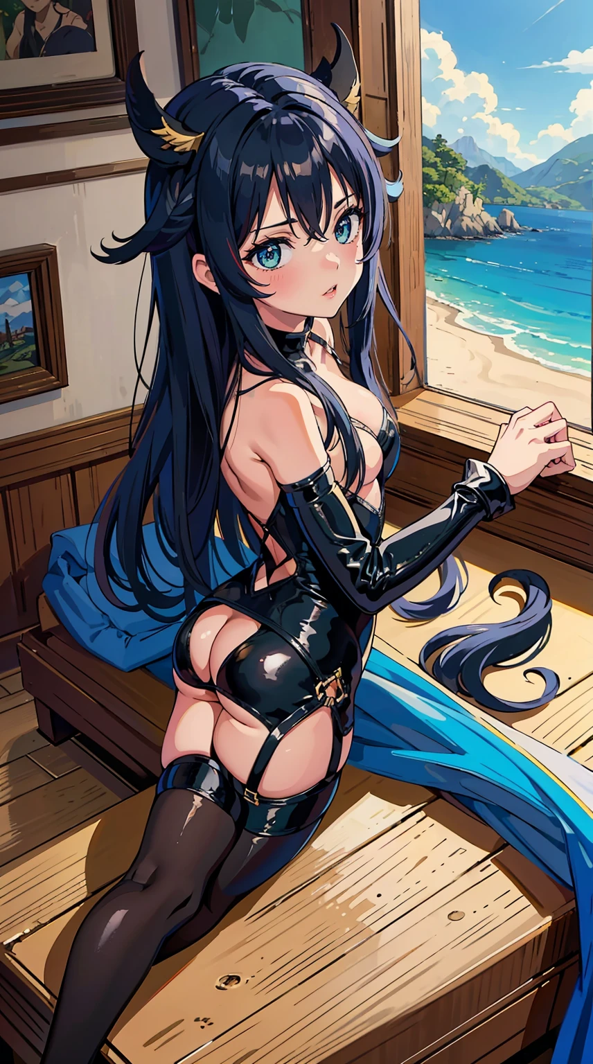 1girl, sorrir, carro, carro de corridaro, circuito, Fato de corrida, Bodysuit preto, luvas de dois tons,cabelos pretos, cabelos longos, olhos castanhos, seios grandes, pipas grandes, cintura fina,