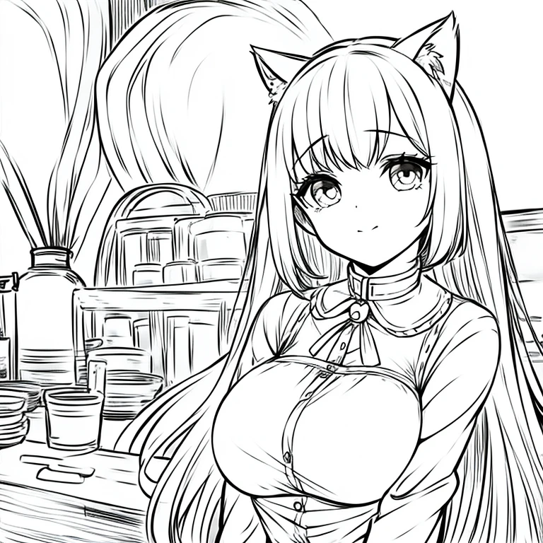 A cute girl with cat ears