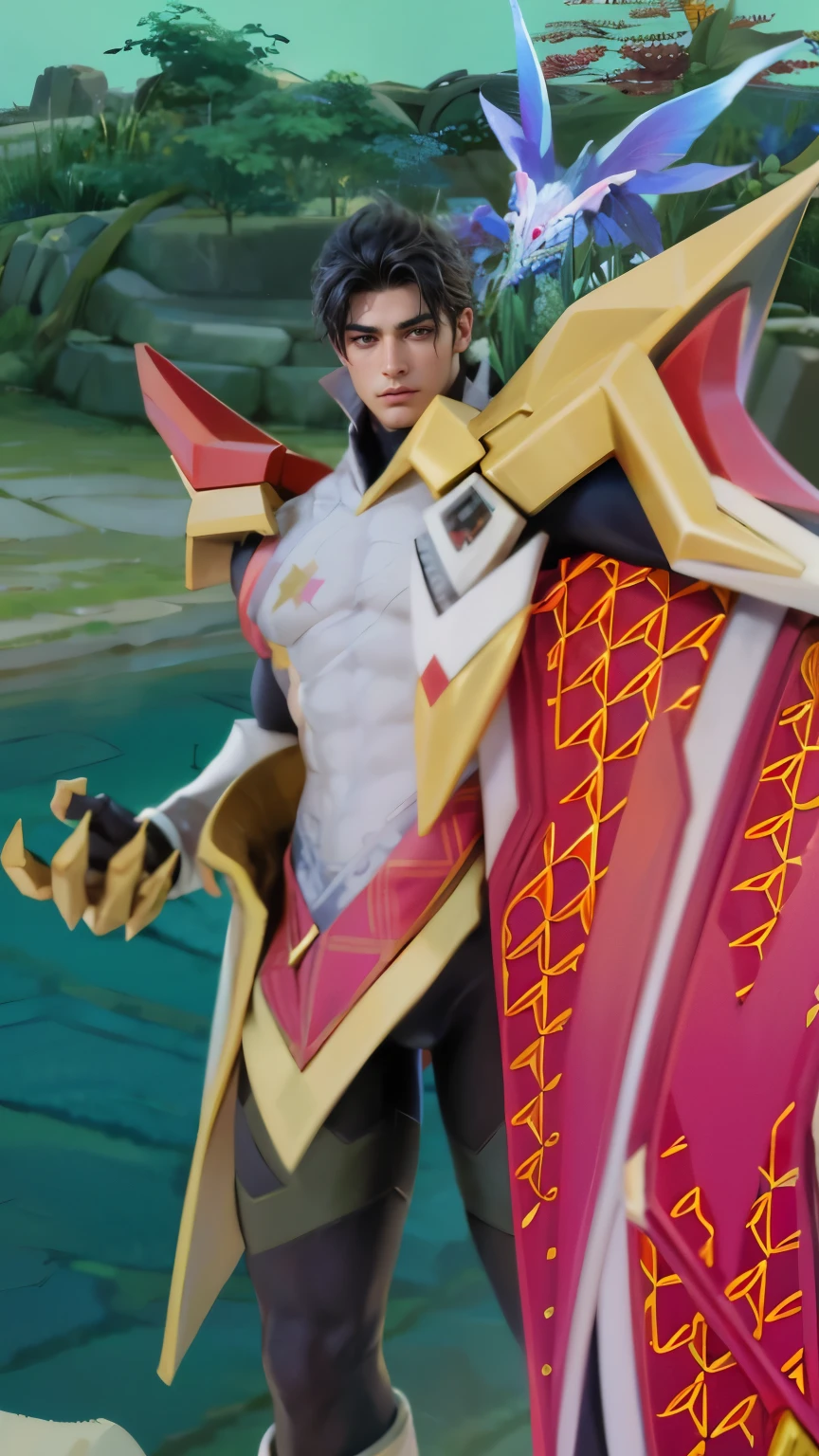 Best quality, masterpiece, detailed skin texture, detailed clothes texture, detailed face, super detail, 8k, intricate detail, 1 boy, The color doesn't change, Muscle guy, 1 guy, black hair