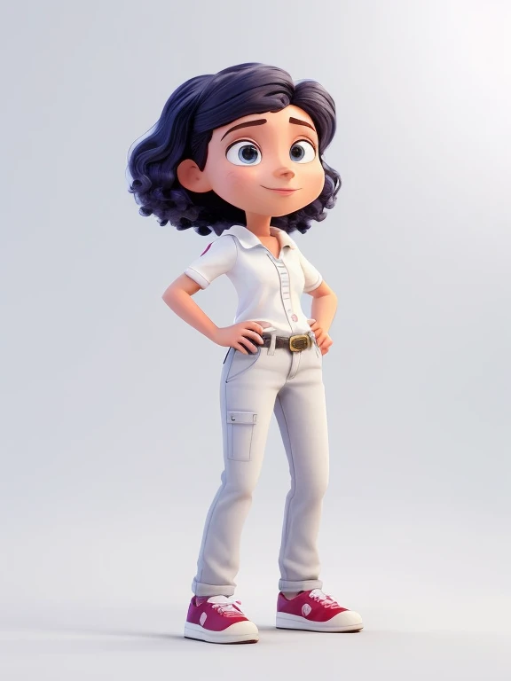 a personagem de desenho animado of a woman in a white shirt and jeans, animation character, Personagem 3D, Personagem 3D, Arnold Maya render, personagem do filme, personagem de desenho animado, Personagem de corpo inteiro, design de personagem bonito pixar, as a personagem pixar, Personagem 3Ds, pixar renderman render, Personagem 3D render, personagem pixar design, personagem pixar, Personagem 3D art