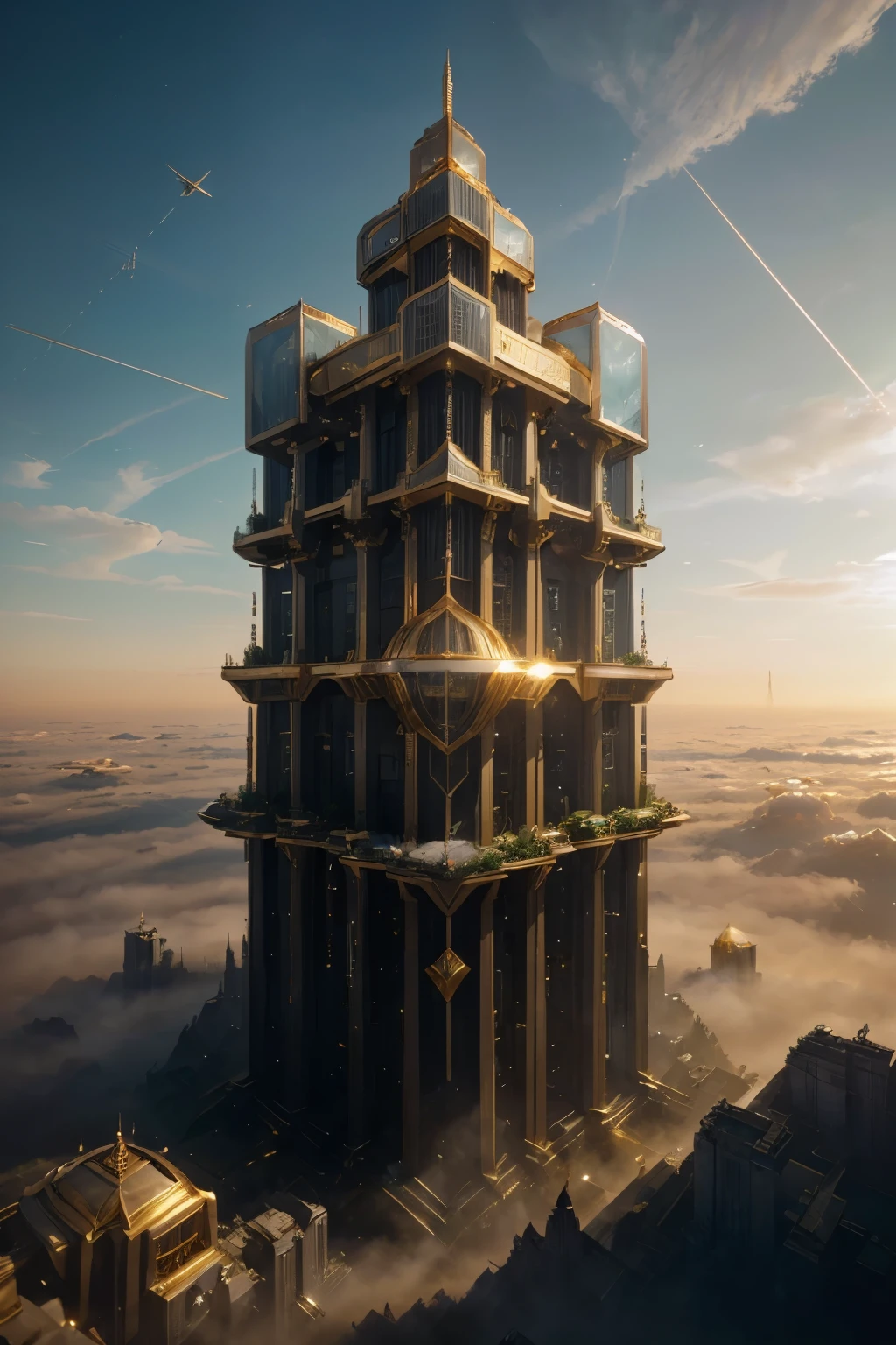 Fantasy, ((In the style of Greg Rutkowski)), Heavenly Angels, ((New Heaven, New Earth)), ((Futuristic architecture)): Celestial Mansions of Gold and Crystal rising above vibrant forests, inhabited by magical creatures and luminous energy. The crystal rooftops reflecting the golden sunrays, casting a spectacle of light across the landscape.
Fantasy: ((Greg Rutkowski style)), ((Clouds in the skies)), ((Futuristic architecture)), Glory of God, Power and Honor, (Army of Angels), (Retrofuturism), (cottagecore), ( all of pure gold), ((Inspired by H.R. Giger)), (mist close to the ground, rolling in the distance), ((glorious splendor rolling)), Celestial City of Gold and Resplendent Crystal
Fantasy: ((Greg Rutkowski style)), ((Clouds in the skies)), ((Futuristic architecture)), Glory of God, Power and Honor, (Army of Angels), (Retrofuturism), (cottagecore), ( all of pure gold), ((Inspired by H.R. Giger)), (mist close to the ground, rolling in the distance), ((equal height, length, and width)), ((rolling glorious splendor)), Celestial City of Gold and resplendent crystal
/imagine prompt: A gigantic city, (Spaceship), (Cube shape), ((gold and crystal)), (Futuristic Architecture,Middle Eastern), ((Hanging Gardens)), damask pattern, gold, jade, jasper, quartz, rose gold, sapphire, akos major, aerial photography, full body shot, fantastic realism, angelcore, hyper realism, dreamy glow, floodlight
/imagine prompt: A gigantic city, (Spaceship), (Cube shape), ((gold and crystal)), (Futuristic, Middle Eastern architecture), (Hanging Gardens), (Very Tall Towers), damask pattern, gold, jasper, sapphire, quartz, rose gold, akos major, aerial photography, full body shot, fantastic realism, golden hour
Fantasy: ((Greg Rutkowski style)), ((Clouds in the skies)), ((Futuristic architecture)), (Inspired by Middle Eastern architecture), Glory of God, Power and Honor, (Army of Angels), (Retrofuturism), (cottagecore), ( all of pure gold), ((Inspired by H.R. Giger)), (mist close to the gro