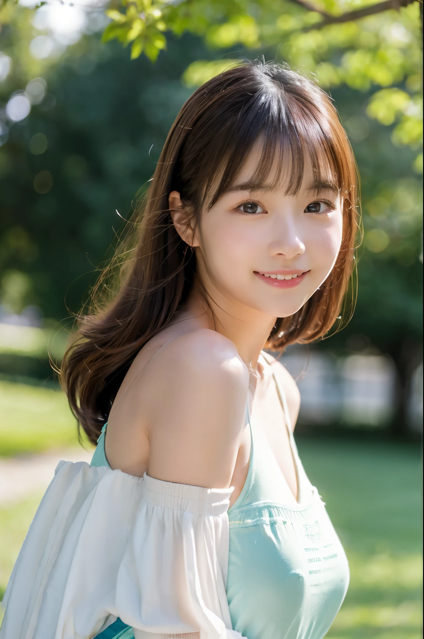 ulzzang -6500-v1.1, (Raw photo:1.2), (Photorealsitic), a beautiful detailed girl, (Real: 1.4), ighly detailedな目と顔, beatiful detailed eyes, (school sports class), huge filesize, hight resolution, ighly detailed, top-quality, [​masterpiece:1.6], illustratio, ighly detailed, nffsw, finely detail, top-quality, 8k wallpaper, Cinematographic lighting, selfee、Instagram、1girl in, 17 age, perfect body type, cute droopy eyes beautiful big eyes、Pieckfinger, ((masutepiece)), Best Quality, 1girl in, eye shadow, Upper body, Portrait, ((FULL BODYSHOT:1.6))、(Very affectionate smile:1.2)、