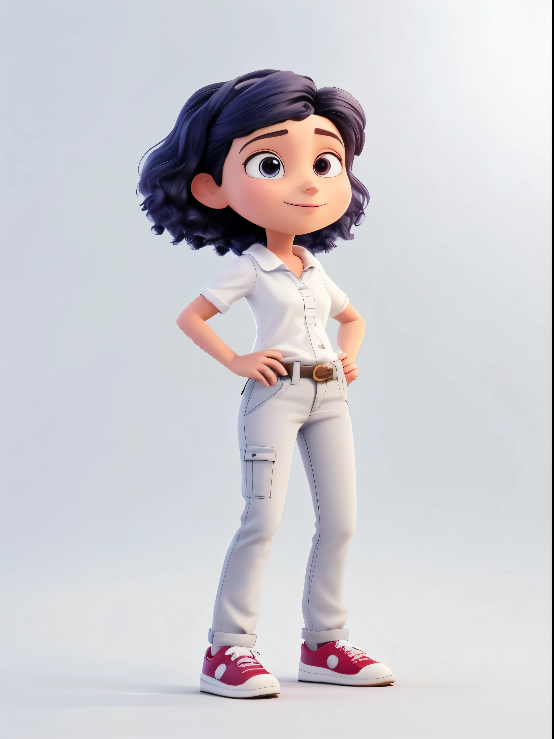 a personagem de desenho animado of a woman in a white shirt and jeans, animation character, Personagem 3D, Personagem 3D, Arnold Maya render, personagem do filme, personagem de desenho animado, Personagem de corpo inteiro, design de personagem bonito pixar, as a personagem pixar, Personagem 3Ds, pixar renderman render, Personagem 3D render, personagem pixar design, personagem pixar, Personagem 3D art
