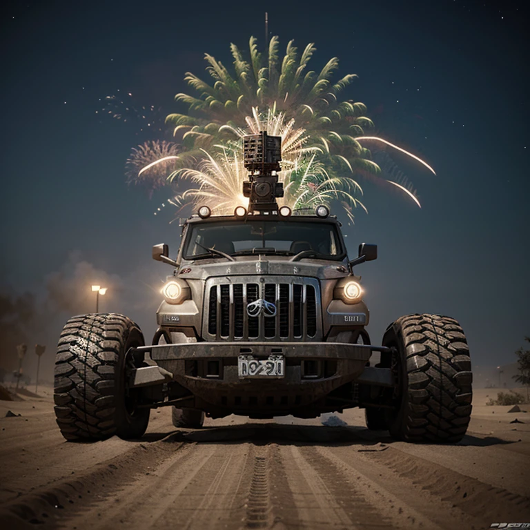 Crossout game build with happy new year 2024 wish and Marry Christmas written on top of the image