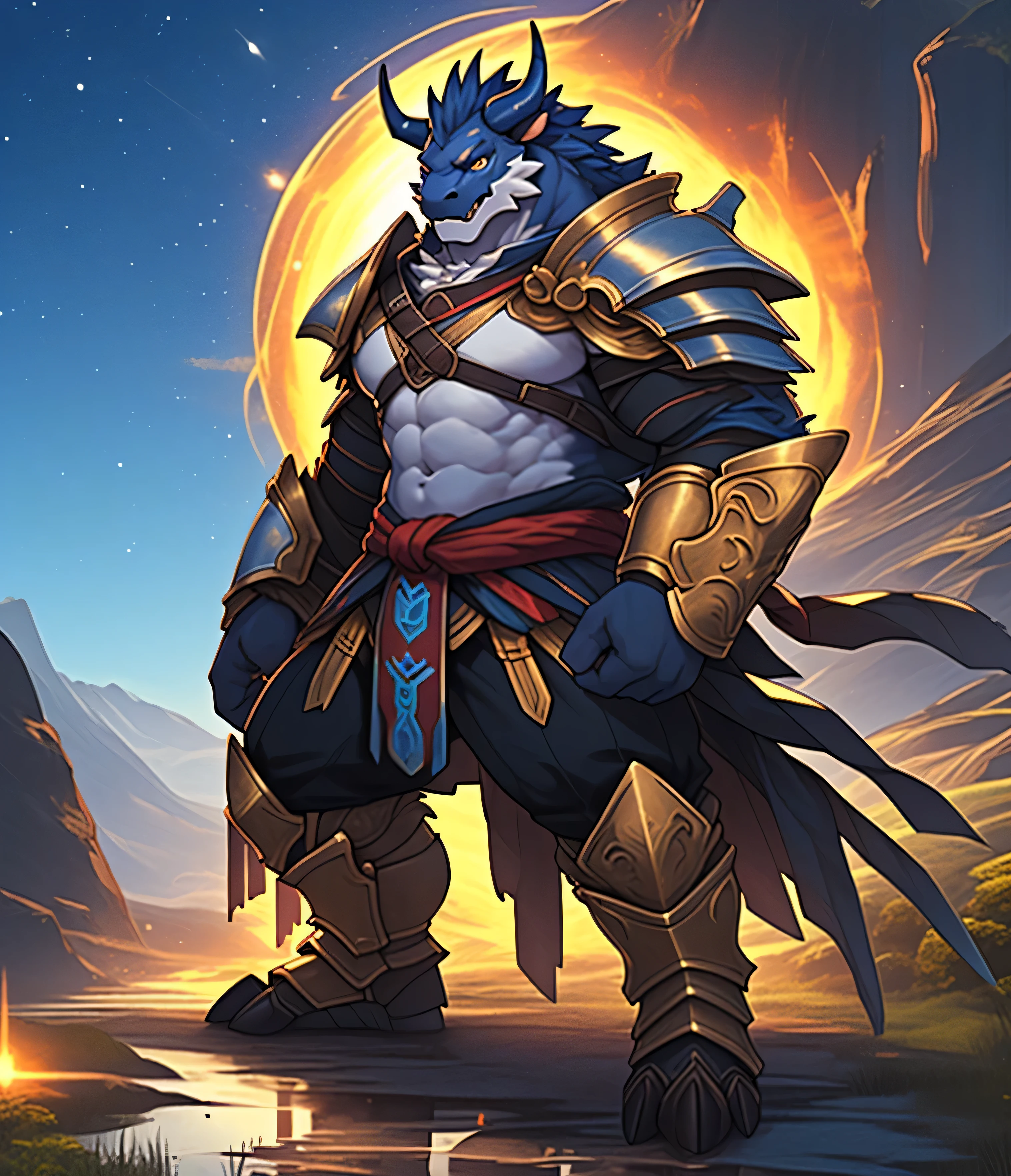 (Best Quality, 4k, 8K, high resolucion, Masterpiece:1.2), cow standing on two feet, cow monster, The face is a cow, monster with human body, Cow-faced warrior wearing armor