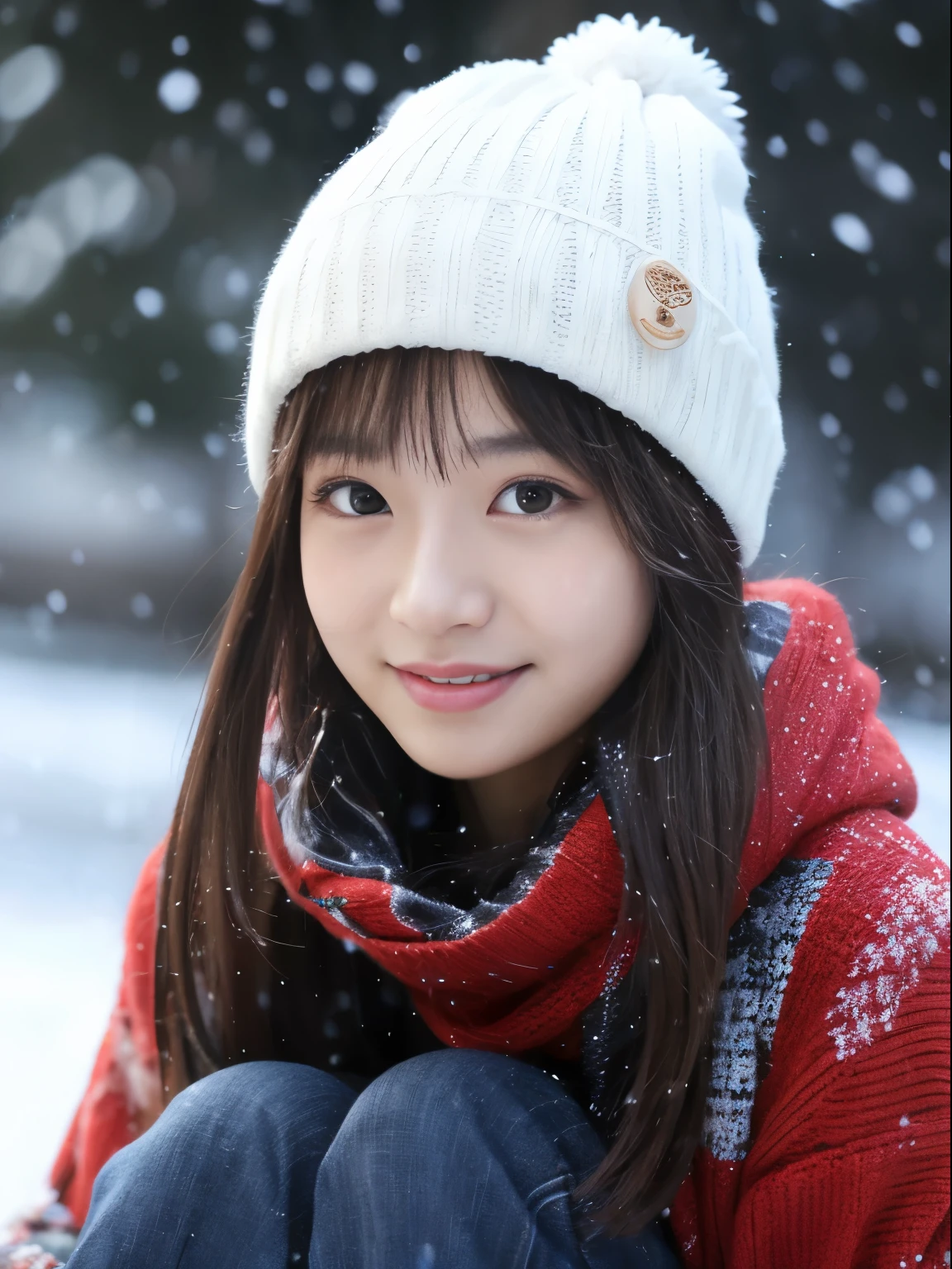 While watching the snow falling quietly. Her introspective and tearful expression、Makes you feel longing for winter nights and melancholy。。。。。。。、top-quality、hyper HD、奈良美智, Japanese Models, Beautiful Japan wife, With short hair, 27yo女性モデル, 4 k ], 4K], 27yo, sakimichan, sakimichan