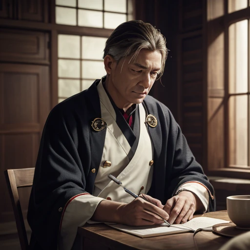 three kingdom、Military general、top-quality、masterpiece、超A high resolution、(Photorealsitic:1.4)、arma、The upper part of the body、architectural、