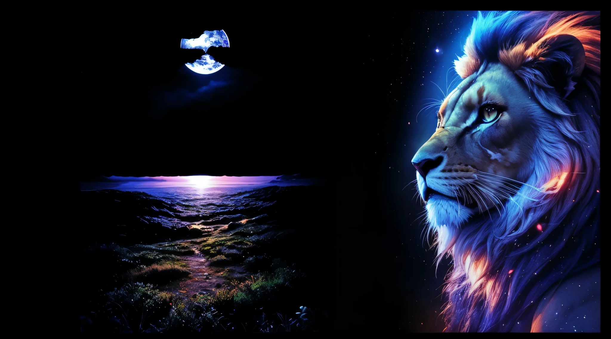 Lion, Divine Lion, Lion King, Lion Majestic, natural, Natureza, renderizado, fotorrealista, UltraHD, 4k, texturasdetalhadas, thunders, sombras detalhadas, cores detalhadas, por do sol, sol se pondo, Sunset, Natureza Linda, Great Divine, por do sol, contraste detalhado, contraste realista, alta resolução, cores detalhadas, fogo, eletricidade, divina criatura, 8k, Detailed Realistic, 16K, 8K, HD, Elegante,