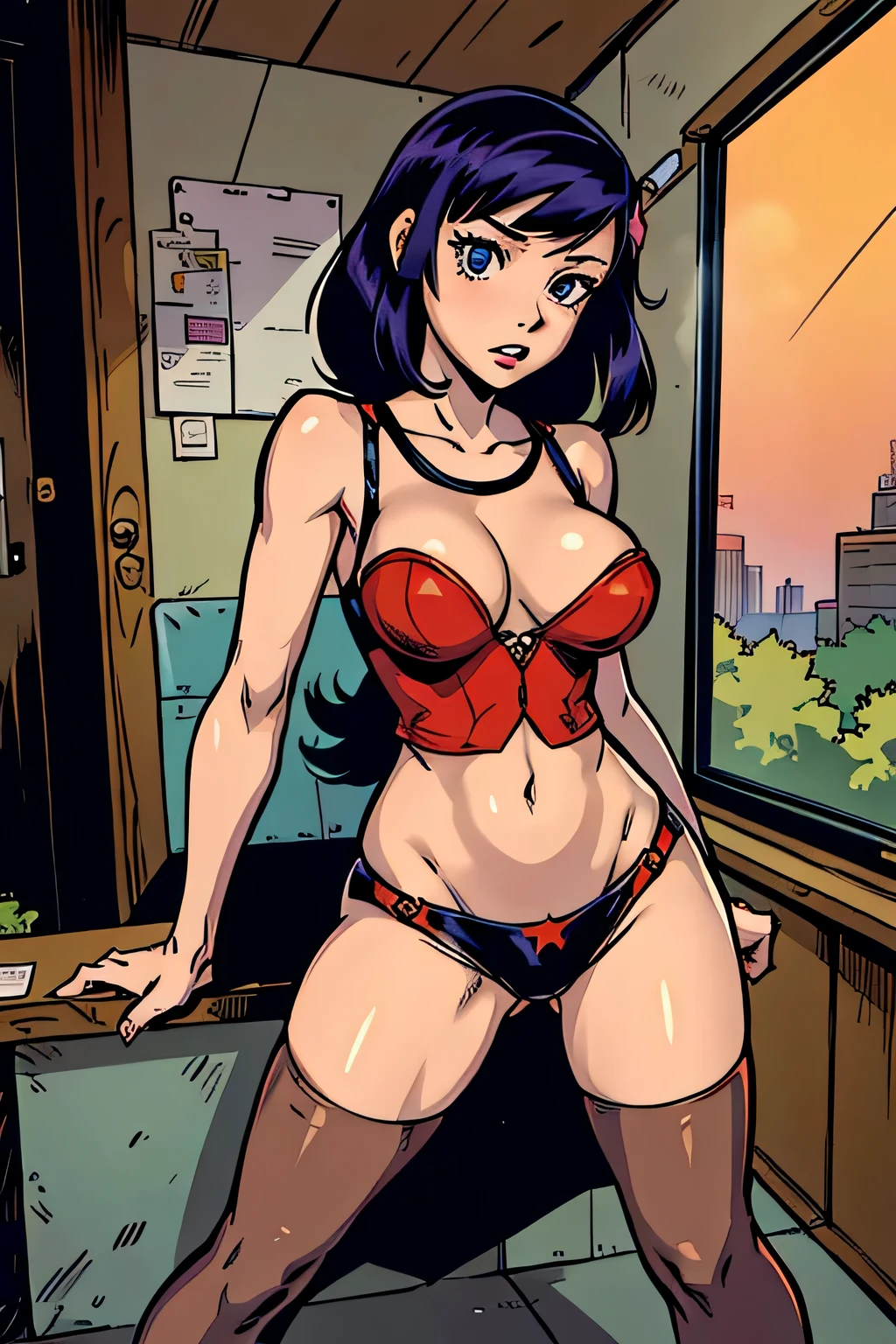 (Best Quality,masutepiece:1.2),(Anime style,Comic Core:1.1),1girl fearless dawn style