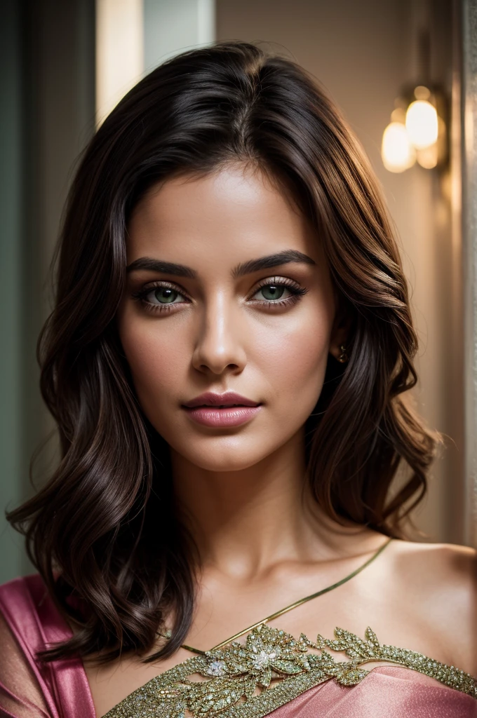 (1girl), C-cups , (realistic, photo-realistic) naked, A 26-year-old Lebanon professional woman with her hair down