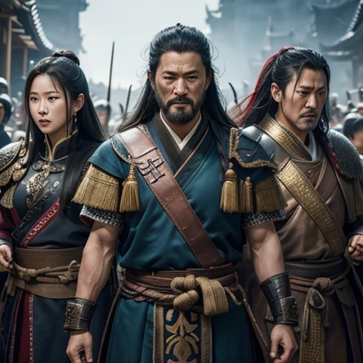 three kingdom、multiple warlords、top-quality、masterpiece、超A high resolution、(Photorealsitic:1.4)、Poster style