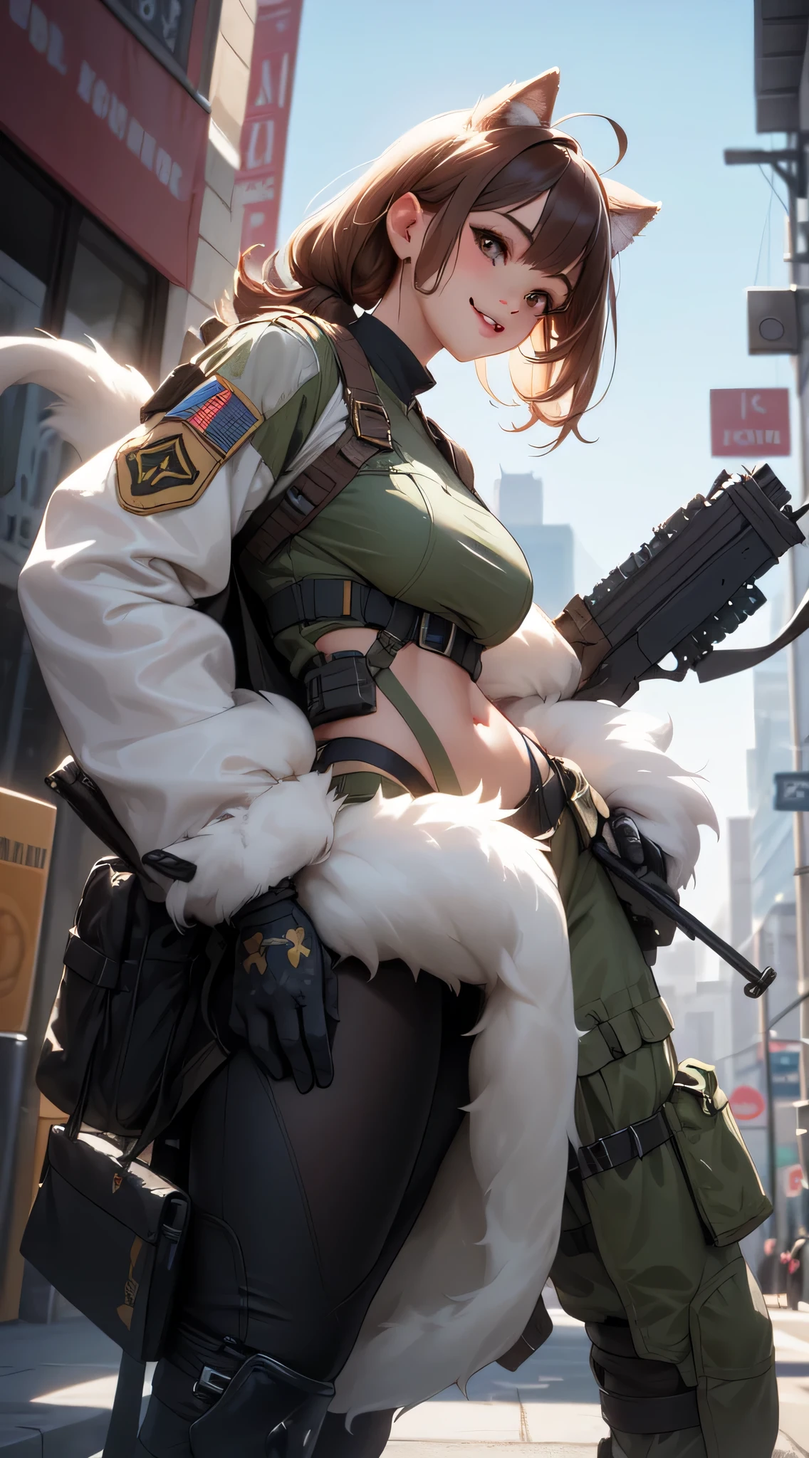 A female army infantry, winter camouflage patterned combat uniform, excitement, ((open mouth, intense orgasm, sleepy)), (spread legs, straddling camouflage patterned dildo, (insert dildo into her pubic), (her hand is at nipple, masturbation)), pubic hair, in combat, battlefield, (army helmet, carrying back-pack with wireless antenna, camouflage patterned thigh-high, short hair, rifle), the ruin the city is on fire, angle from below, Blood all over the body,