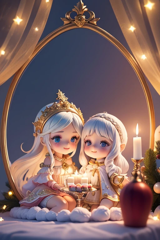 (La mejor calidad, 8k, A high resolution, tmasterpiece:1.2), Ultra - detallado, (actual, realista:1.37), colores vibrantes, Magical atmosphere, Caprichoso, ((cielo lleno de estrellas，La Estrella del Norte brilla)),  (((A male and female couple dressed in Christmas outfits hugging, Smiling and looking at each other))), The room is decorated with a strong Christmas atmosphere.., Una cadena de luces de colores brillantes cuelga de la pared.., Christmas wreath and little snowman on the windowsill, In the corner of the room there is a beautifully decorated Christmas tree... sobre una mesa, Hay hermosos cubiertos y platos rojos... En el centro de la mesa, Enjoy a sumptuous Christmas banquet, Al lado hay una botella de vino tinto y dos exquisitas copas de vino... There are several scented candles lit in the room.., Exuda una leve fragancia. Warm fire burning in the fireplace, Provides warmth and comfort to the entire room, surrealista, psicodelicante, detalles complicados, hermosa textura, ethereal, dream-like, Luz suave y brillante, Patrones encantadores, Fantasy creatures, Sorpresas ocultas, Dreamlike landscapes, paleta de colores surrealistas, Mystical aura, Hyper Realisitc, viaje encantador, psychedelic trip, vivid imagination, Experiencia inmersiva, Navidad misteriosa, encanto de otro mundo, caminos brillantes, Light up a magical Christmas, cielo surrealista, Whimsical Theme Parties, A magical encounter, Obras de arte fascinantes，(Colores al estilo Ghibli, Perspectiva en primera persona, hiper HD, tmasterpiece, Acurate, Anatomically correct, piel texturizada, Super details, Alto detalle, alta calidad, premiado, La mejor calidad en el mejor de los casos., 8k)