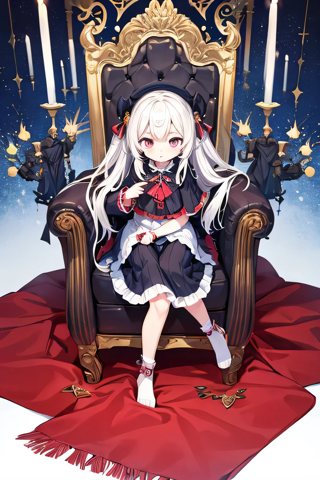 1 sticker, handbook, (sticker, 1 girl, vampire queen, gorgeous european medieval dress, wine glass, bat, throne, castle), watercolor, white background, simple background, minimal, cute, tiny, pastel color, vector style, no gradient --auto