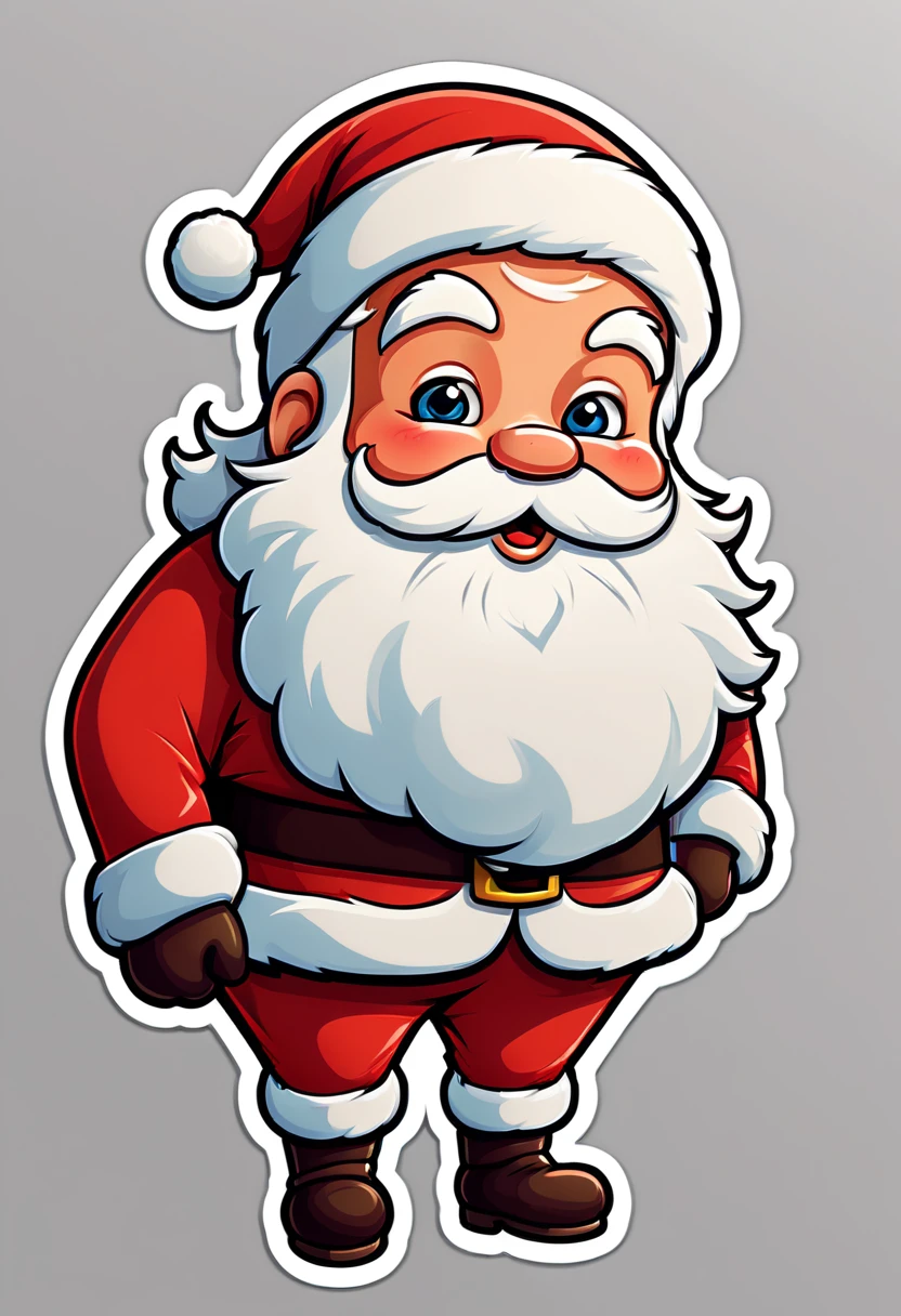 One sticker, A Santa Claus, simple backgound