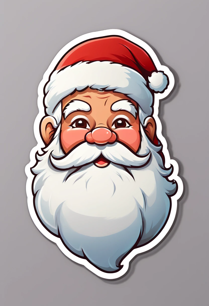 One sticker, A Santa Claus, simple backgound