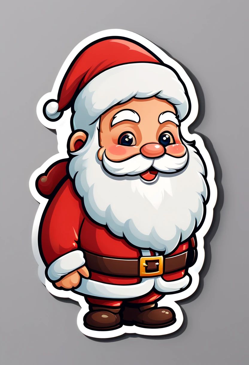 One sticker, A Santa Claus, simple backgound
