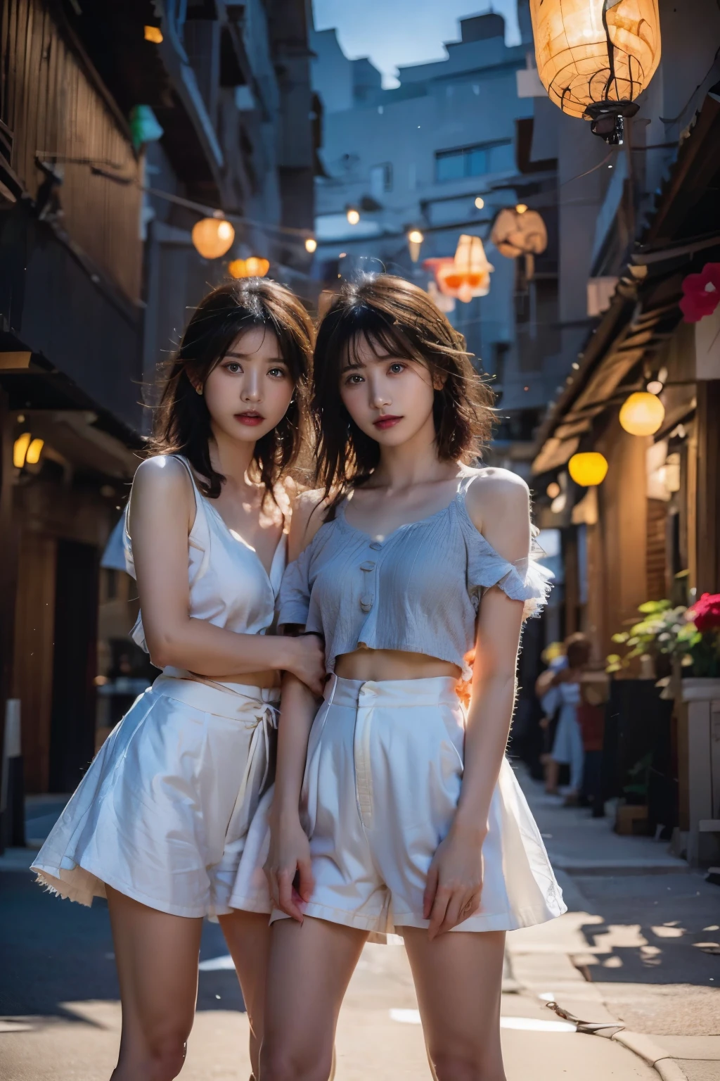 All faces must be different,super big eyes,POV, by lee jeffries, nikon d850, film stock photograph ,4 kodak portra 400 ,camera f1.6 lens ,rich colors ,hyper realistic ,lifelike texture, dramatic lighting , cinestill 800,two girls,super big eyes,beautiful faces,sisterhood,dynamic pose, photoreal fantasy art game art,