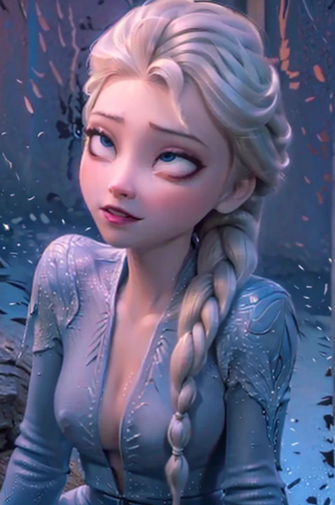 realistic, realism, photorealism, photo-realistic, high contrast, (photorealistic:1.4), 8k high definition detailed realistic, (best quality, masterpiece:1.2), NSFW,  photon mapping, radiosity, physically-based rendering, best quality, highly detailed,1girl, felsa, white hair, blue eyes, single braid, hair over shoulder, full body, blue dress, snow, blue theme, (ahegao:1.5), (rolling eyes:1.5)