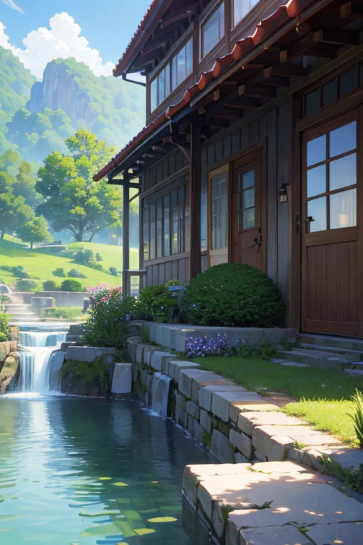 (main subject) A town with a fountain and anime-style houses,
(material) illustrated, anime-style, 3D render,
(additional details) vibrant colors, lively atmosphere, intricate details,
(image quality) (best quality, 4k, 8k, highres, masterpiece:1.2), ultra-detailed,
(realistic, photorealistic, photo-realistic:1.37),
(art style) Madhouse Studio anime style, Studio Ghibli anime style,
(countryside scenery) beautiful anime landscapes, anime countryside scenery,
(color palette) vibrant and colorful,
(light) soft and natural lighting.
