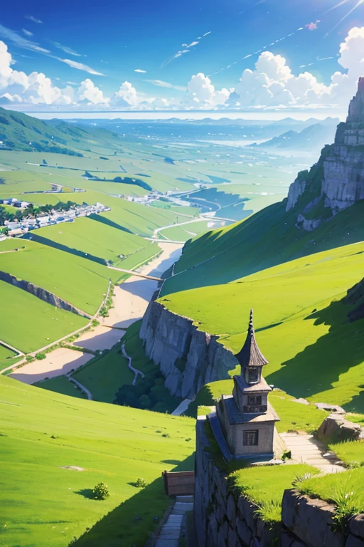 Anime style village scene,There are windmills,There are stone paths, Anime countryside landscape, beautiful anime scenes, beautiful anime scenery, Anime landscapes, anime backgrounds艺术, Anime beautiful peaceful scene, Anime landscapes概念艺术, anime backgrounds, 色彩缤纷的anime movie backgrounds, anime scene, Anime landscapes, distant village background, anime backgrounds主视觉, Anime landscape wallpaper, anime movie backgrounds