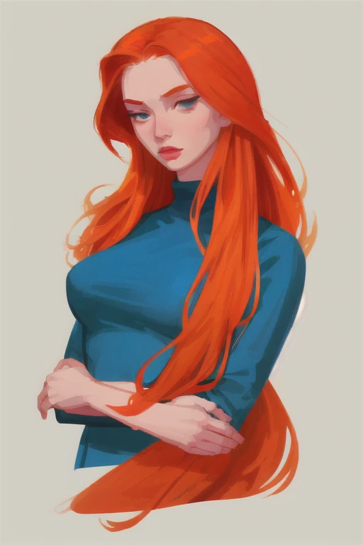 illustration of a beautiful ginger woman, david aja
