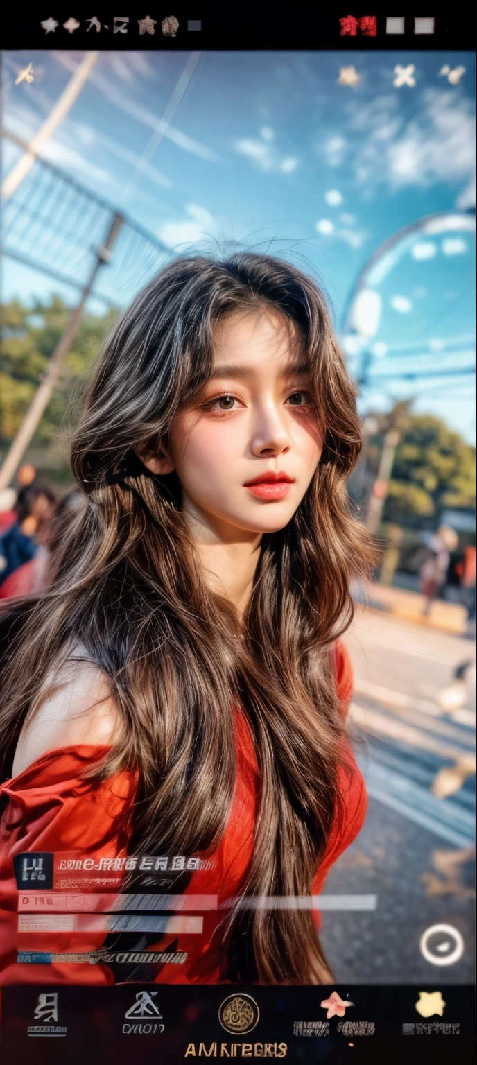 ​masterpiece、8K、32K、top-quality、(A detailed eye)、(A cute Japanese woman、bangss)、23years old、1 girl in、elegent、(Detailed background depiction、portlate:1.2)、(Starry sky)、moonlights、Red dress、ssmile、邪魔なbangss