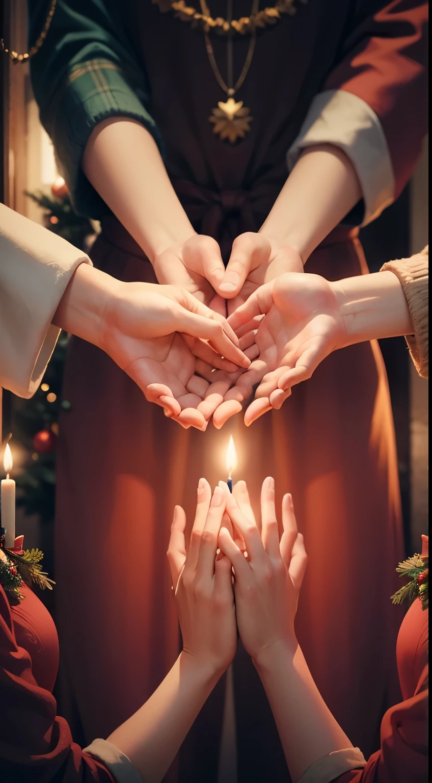 Hands United in Prayer:

Expresses the importance of spirituality during Christmas.