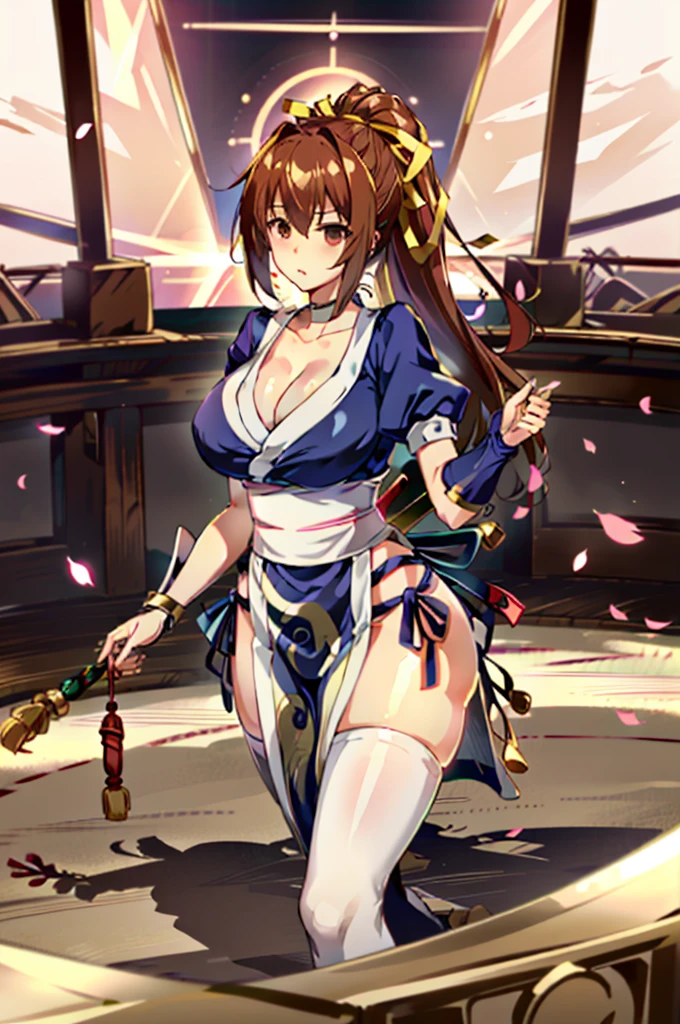 (masutepiece, Best Quality:1.3)
Kashid, 1girl in, Solo, Long hair, breasts, Looking at Viewer, Bangs, Large breasts, Brown hair, thighs thighs thighs thighs, Dress, bow ribbon, cleavage, Brown eyes, medium breasts, Underwear, Standing, Panties, ヘアーbow ribbon, braid, Short sleeves, Cowboy Shot, Puffy sleeves, 白いthighs thighs thighs thighs, Puffy Short Sleeves, Lips, sash, pelvis curtain, イエローbow ribbon, Realistic, Nose, arm guards, (Inside the futuristic base),hypnoLora,
Empty eyes