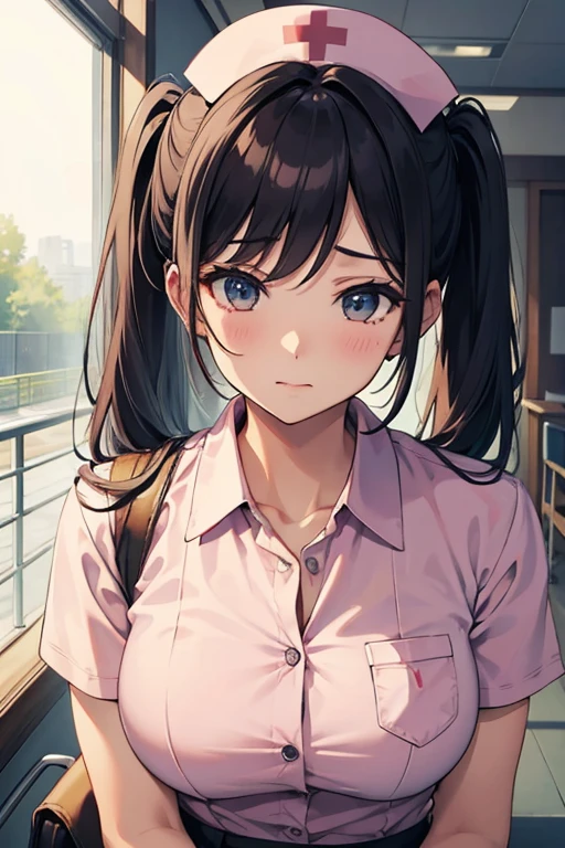 Beautiful Mature Woman、Neat face、poneyTail、nurse、hospitals、get angry