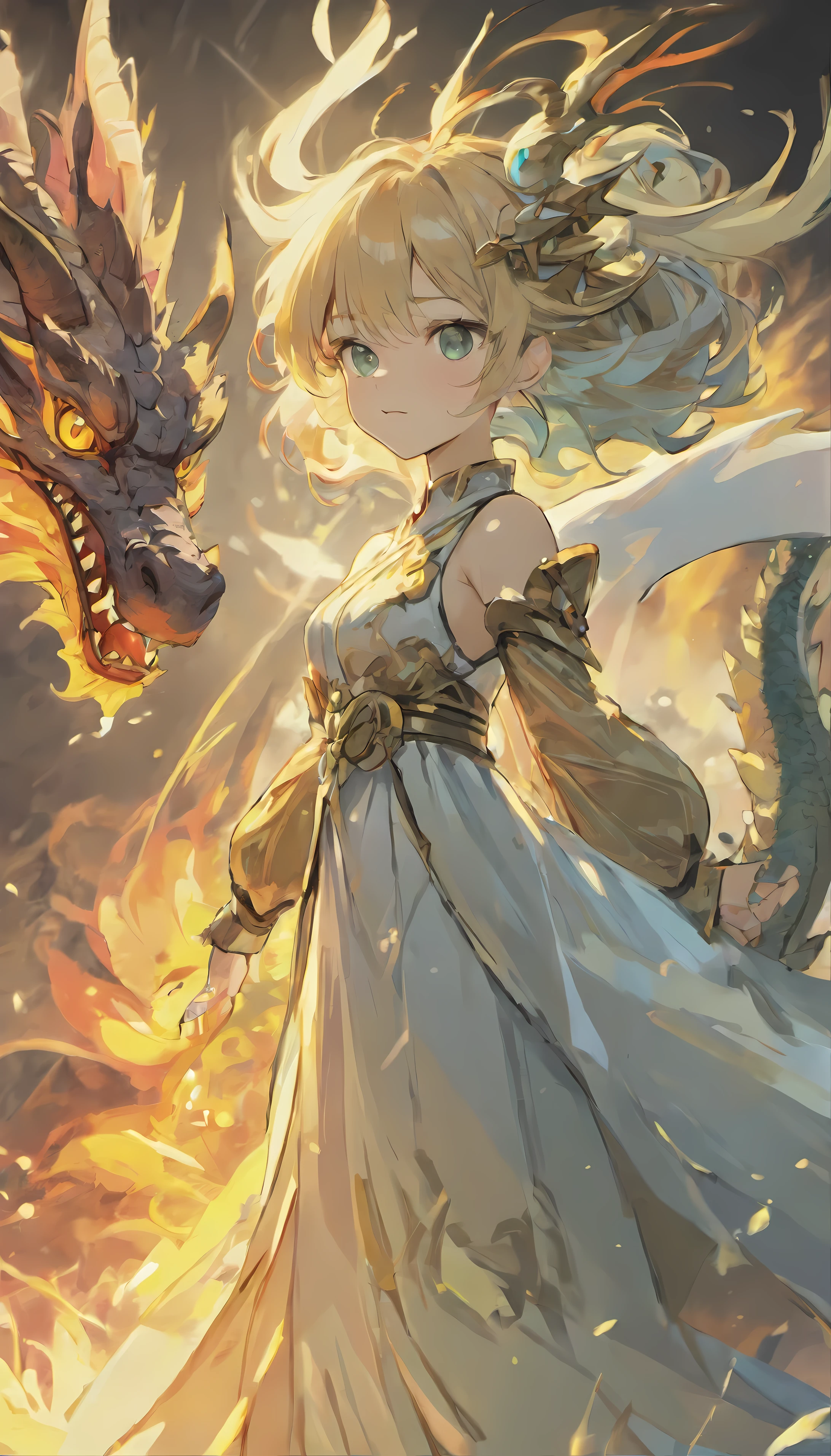 (Super refined), (Extremely Delicately Beautiful), (dynamic angle), white and black highlights, (legendary Dragon Queen:1.3)（1 girl）, Hanfu, (Exquisite details, beautiful and delicate eyes), gold eyes, green pupills, delicated face, upper part of body, Messy and flowing hair, messy  hair, focal, Perfect hand fantasy style), (illuminations), (tmasterpiece), (Best quality), Award-Awarded