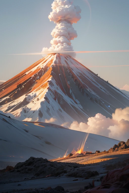 volcanoes,Volcano landscape 4K Ultra HD, 超高分辨率, (Photorealistic: 1.4), Best quality,Masterpiece,